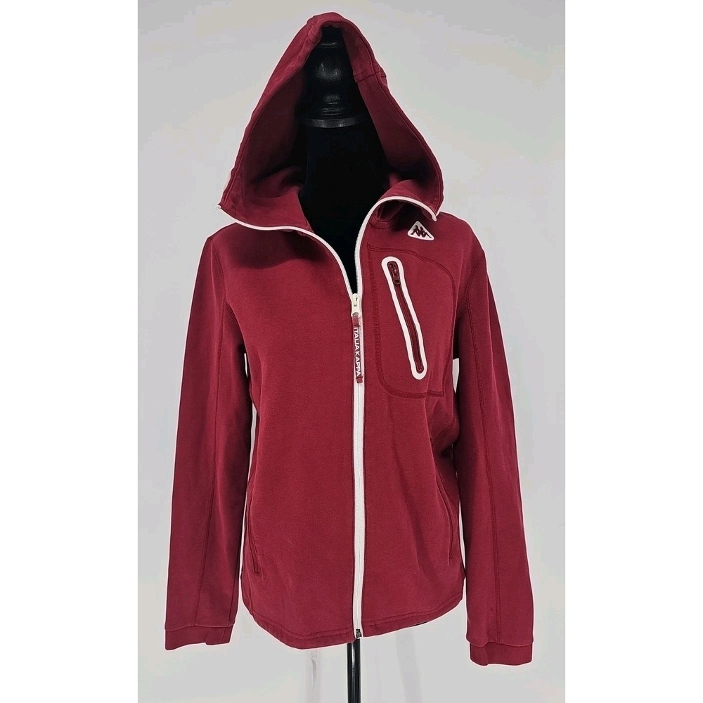 Italia Kappa Women's Full Zip Hoodie Medium Red Hooded Jacket